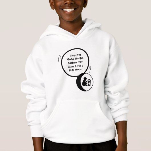 Glow With Books Kids Hoodie (Voorkant)