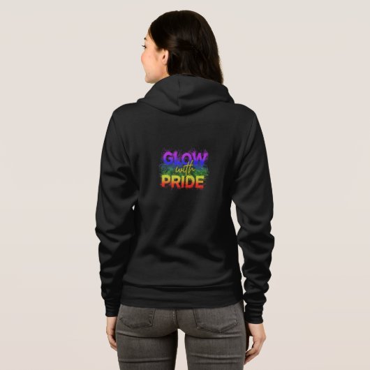 "Glow with Pride" T-Shirt Hoodie (Achterkant volledig)