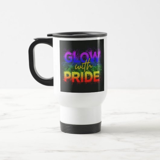 "Glow with Pride" Travel Coffee Mug Reisbeker (Links)