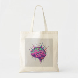 Glow With Your Mind Neon Brain Statement Tote Bag
