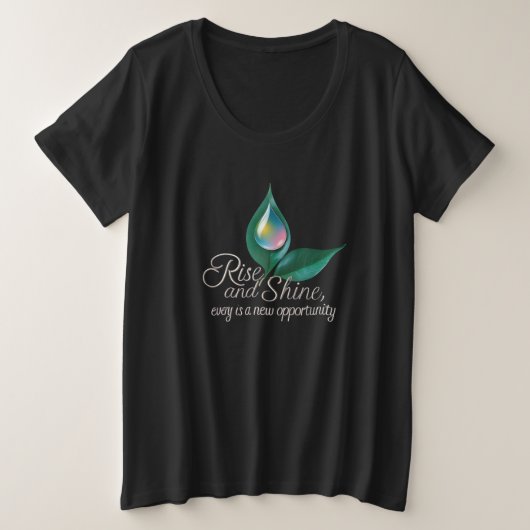 Glow Within – Rise and Shine Gracefully Grote Maat T-shirt (Design voorkant)