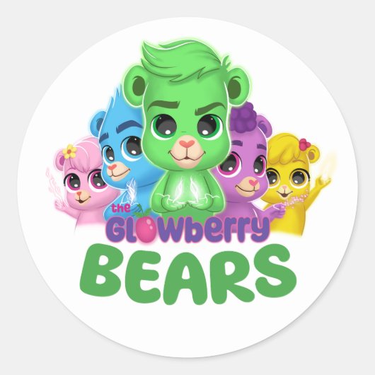 Glowberry Beren Ronde Sticker (Voorkant)