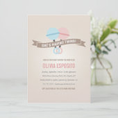 GLOWEN MET TWINS | BABY SHOWER INVITATIONS KAART (Staand voorkant)