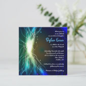 GLOWENDE NEON STARS Bar Bat Mitzvah Invitation Kaart (Staand voorkant)