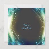 GLOWENDE NEON STARS Bar Bat Mitzvah Invitation Kaart (Achterkant)