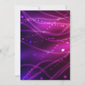 GLOWENDE NEON STARS FUSCHIA Bat Mitzvah Invitation Kaart (Achterkant)