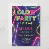 Glowfeest, Glow in the Dark-feest uitnodiging (Voorkant)