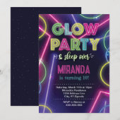 Glowfeest, Glow in the Dark-feest uitnodiging (Voorkant / Achterkant)