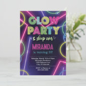 Glowfeest, Glow in the Donker Feest Uitnodiging (Staand voorkant)