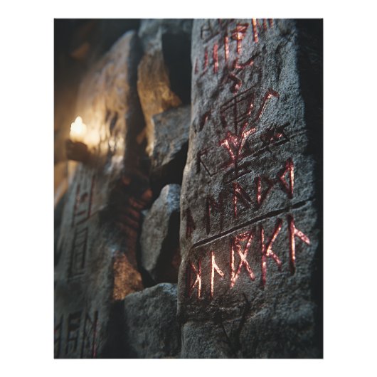 Glowing Ancient Runes Foto Afdruk (Voorkant)