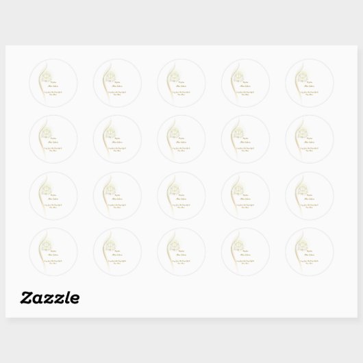 Glowing angels baptism  square stickers  (Vel)