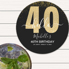 Glowing at 40! Stylish 40th Party with Gold Glam Ronde Kartonnen Onderzetter