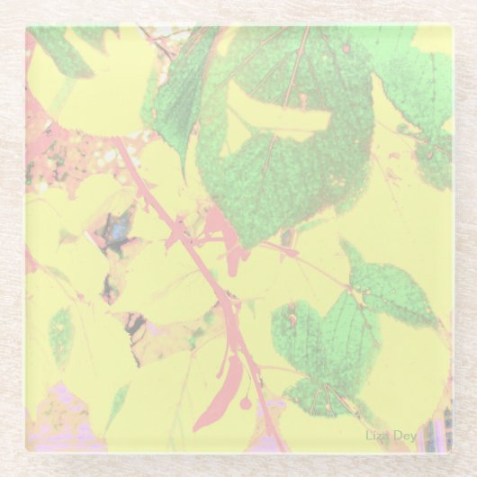 'Glowing Autumn Leaves' Glazen Onderzetter (Voorkant)