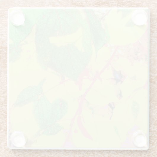 'Glowing Autumn Leaves' Glazen Onderzetter (Achterkant)