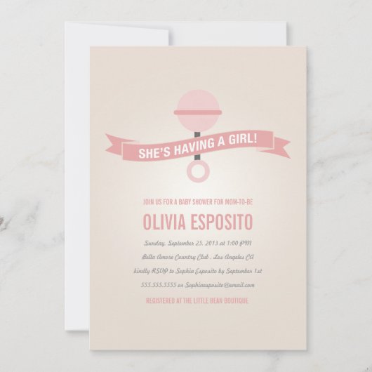 GLOWING | BABY SHOWER INVITATIONS KAART (Voorkant)