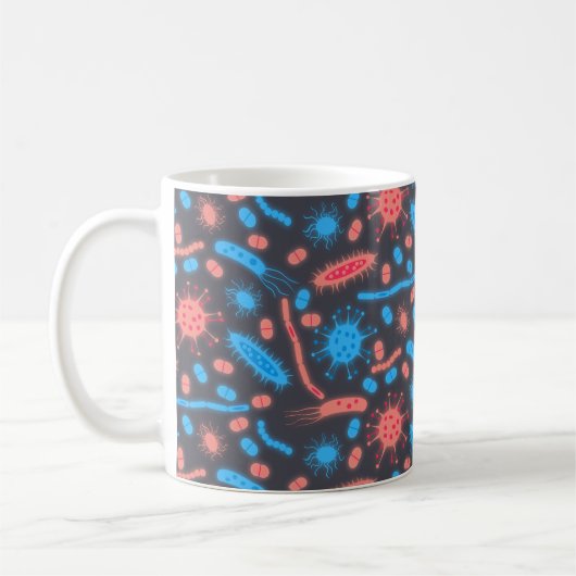 Glowing Bacteria Microorganism pink blue Koffiemok (Links)