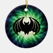 Glowing Black Bat; Halloween Keramisch Ornament (Voorkant)