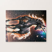 Glowing Black Enchanted Unicorn Legpuzzel (Horizontaal)