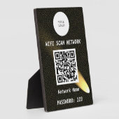 Glowing Black Leather Free Wifi Scan & QR Code Fotoplaat (Zijkant)