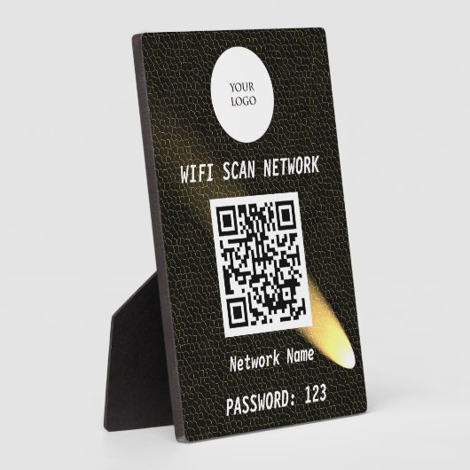 Glowing Black Leather Free Wifi Scan & QR Code Fotoplaat (Zijkant)