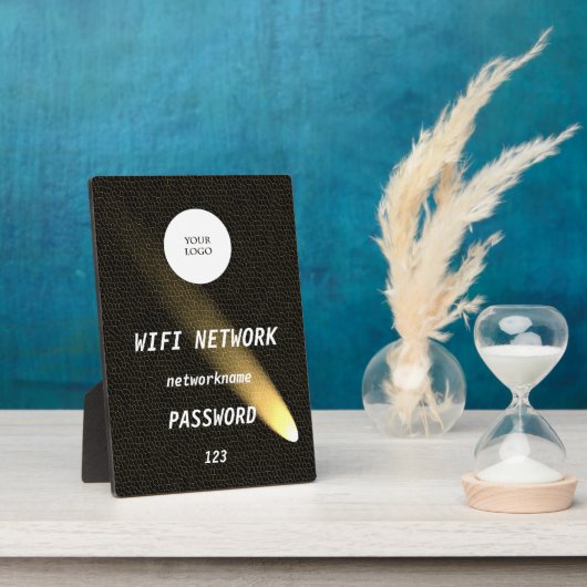 Glowing Black Leather Share Wifi Network Fotoplaat (Zijkant)