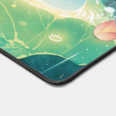 Glowing Blue Axolotl Rainy Night Lotus Pond Bureaumat (Hoek)