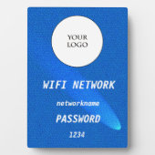 Glowing Blue Leather Share Wifi Network Fotoplaat (voorkant)