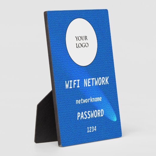 Glowing Blue Leather Share Wifi Network Fotoplaat (Zijkant)