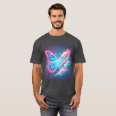 Glowing Butterfly Love Mannen Tshirt (Voorkant volledig)