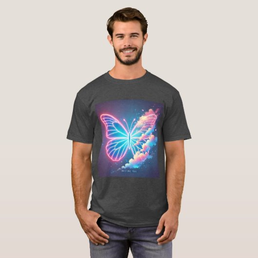 Glowing Butterfly Love Mannen Tshirt (Voorkant volledig)