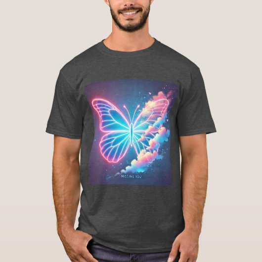 Glowing Butterfly Love Mannen Tshirt (Voorkant)