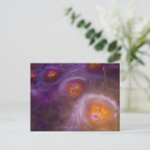 Glowing Cellular Network Abstract Art Briefkaart (Staand voorkant)