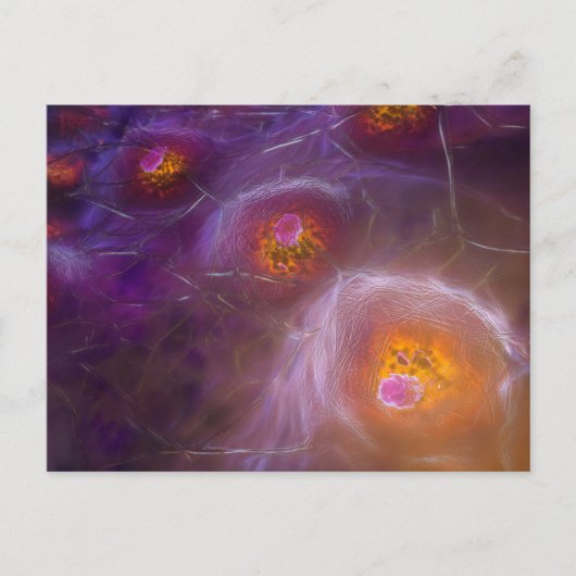 Glowing Cellular Network Abstract Art Briefkaart (Voorkant)