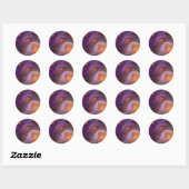 Glowing Cellular Network Abstract Art Ronde Sticker (Vel)