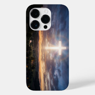 Glowing Christian Cross Sunset Sky iPhone Case