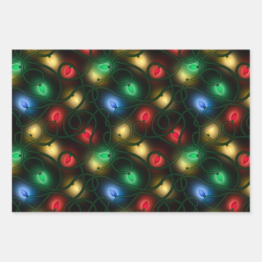 Glowing Christmas Lights Inpakpapier Vel (Voorkant 3)