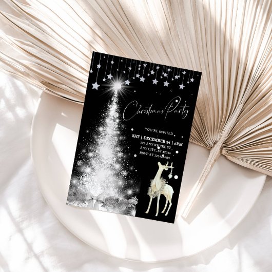 Glowing Christmas Tree Holiday Party  Kaart