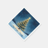 Glowing Christmas Tree Paper Napkin – Customizable Servet (Hoek)
