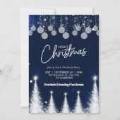 Glowing Christmas Trees Holiday Party Kaart (Voorkant)