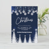 Glowing Christmas Trees Holiday Party Kaart (Staand voorkant)