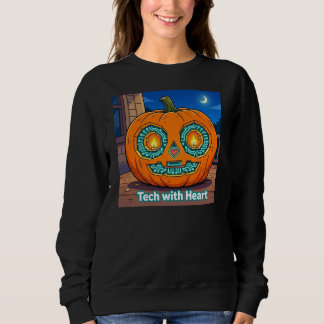 Glowing Circuit Pumpkin - Zwarte sweatshirt voor v