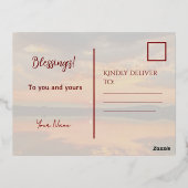 Glowing Clouds Folie Feestdagen Briefkaart (Achterkant)