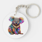 Glowing Colorful Koala - Radiant Wildlife Art Sleutelhanger (Achterkant)