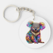 Glowing Colorful Koala - Radiant Wildlife Art Sleutelhanger (Voorkant)