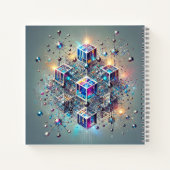 Glowing Cubes & Molecular Grid Design Notitieboek (Achterkant)