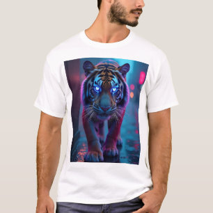 Glowing Cyber Tiger – Fierce, Bold & Futuristic T-shirt
