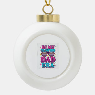 Glowing Dad Era Vintage Gravure Shirt Ontwerp_1 Keramische Bal Ornament