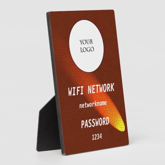 Glowing Dark Brown Leather Share Wifi Network Fotoplaat (Zijkant)