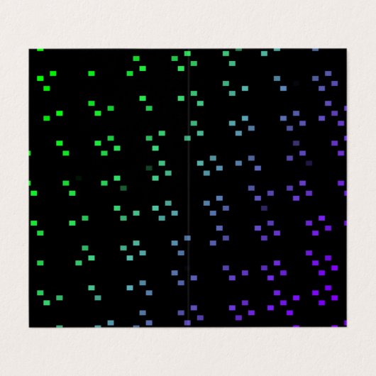 glowing dark pixel dots or squares pattern art visitekaartje (Buitenkant ongevouwen)