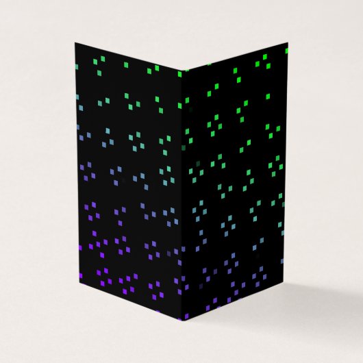 glowing dark pixel dots or squares pattern art visitekaartje (Buitenkant)